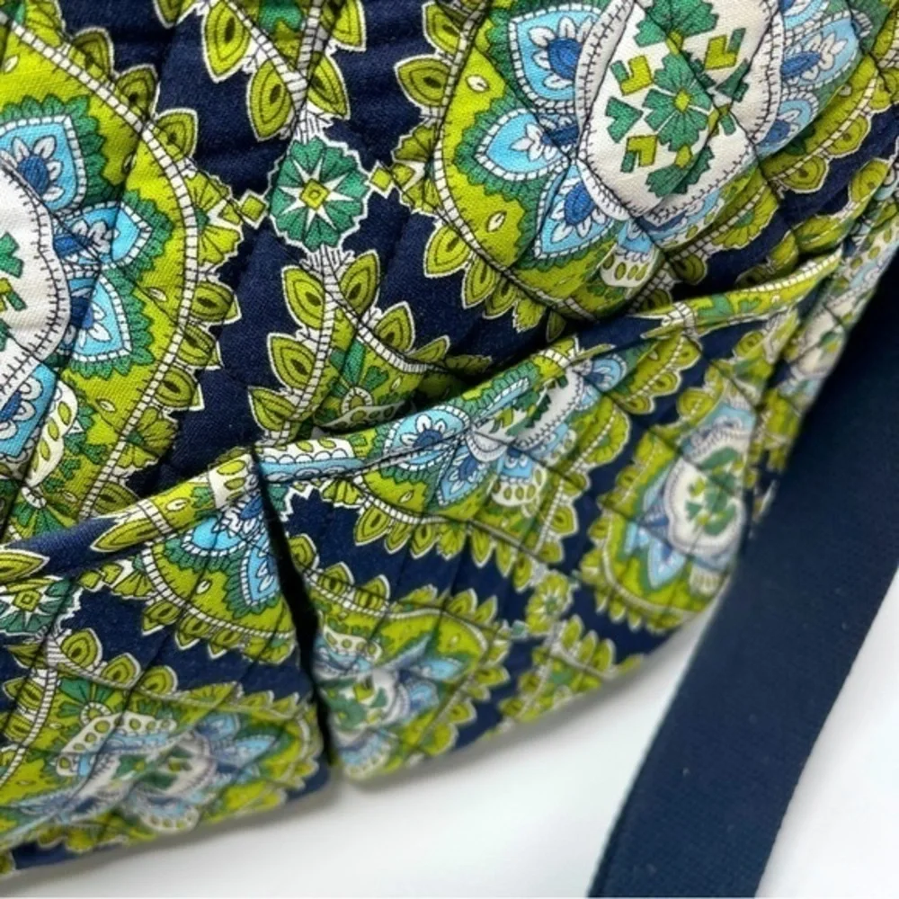 Vera Bradley Laptop Large Messenger Adjustable Wide‎ Strap Greens Blues White - Picture 12 of 14